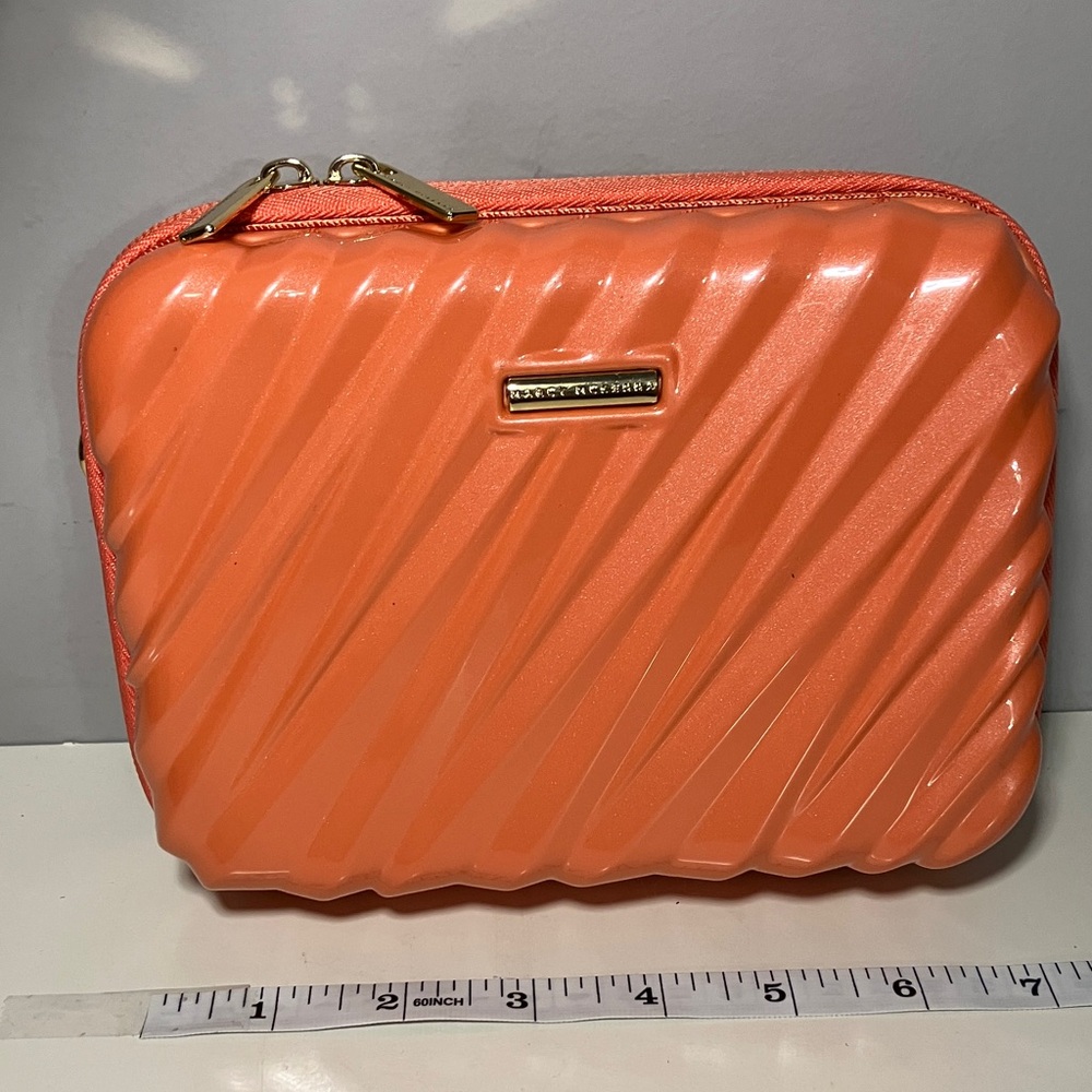 Marcy McKenna Peach Orange Zipper Travel Clutch Bag